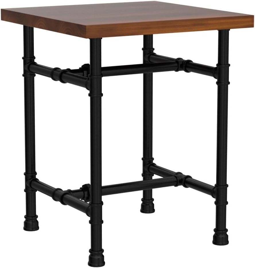 HANS CAO 24 Inch Industrial Rustic Iron Pipe Entry Table, End Table, Coffee Table, Side Table, Metal Legs, Bar Table/Home Set/Living Room Set/Dining Room