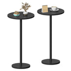 White Small Round Side Table Set of 2 Pedestal Drink End Table for Small Space Round Cocktail Coffee Table for Living Room Nightstand Bedside Table for Sofa, Bedroom and Balconty