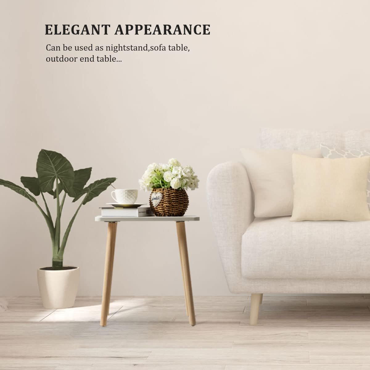 FORAOFUR Side Table, Small End Table Accent Table Living Room Bedroom Balcony Office, Modern Side Table Bedside Table Home Decor, Small Table for Small Spaces, Small Coffee Table, Easy Assembly