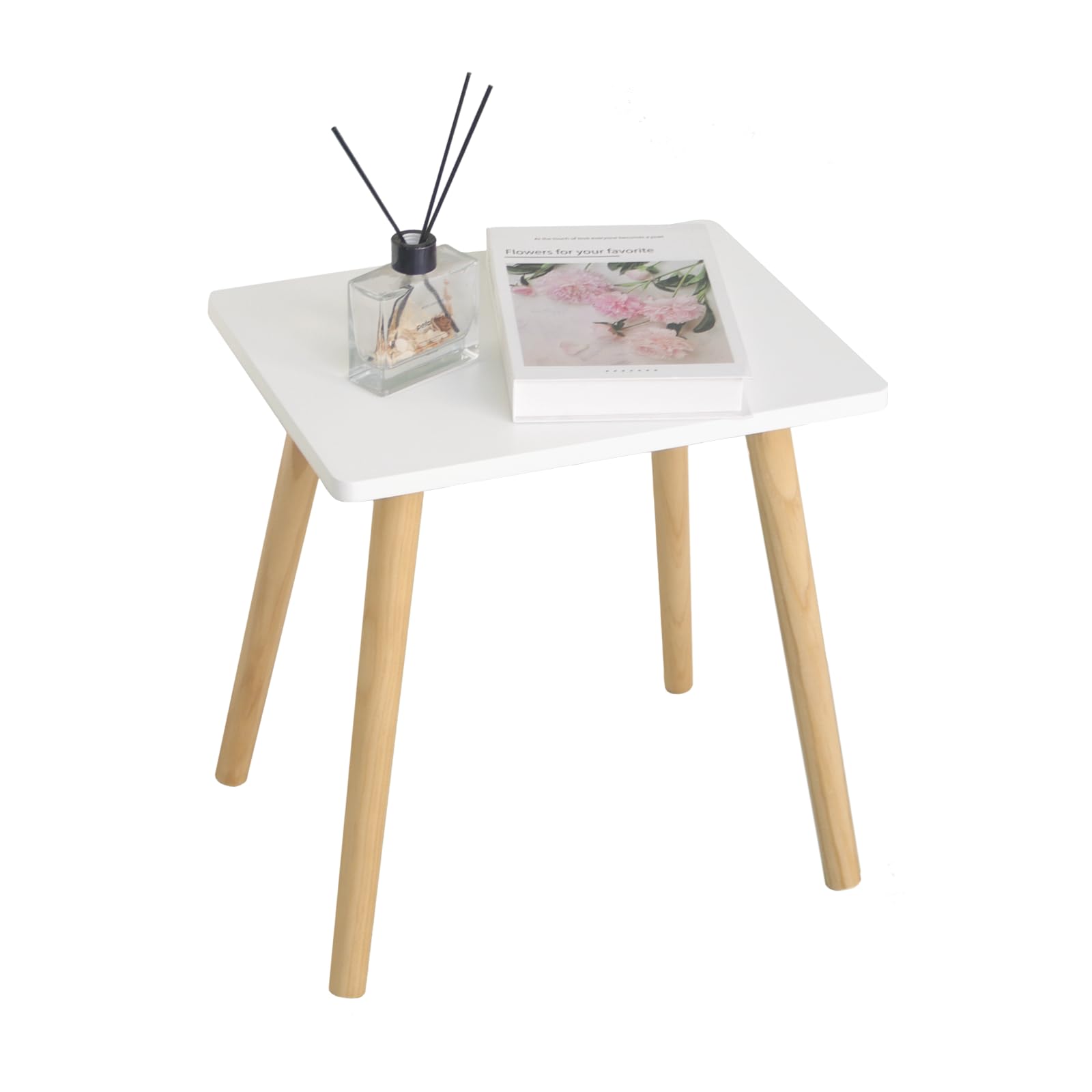 AWASEN Side Table, Small Wood End Table Living Room, Mini Bed Side Table Modern Accent Nightstand with Solid Wood for Bedroom Office Small Spaces, Rustic Brown