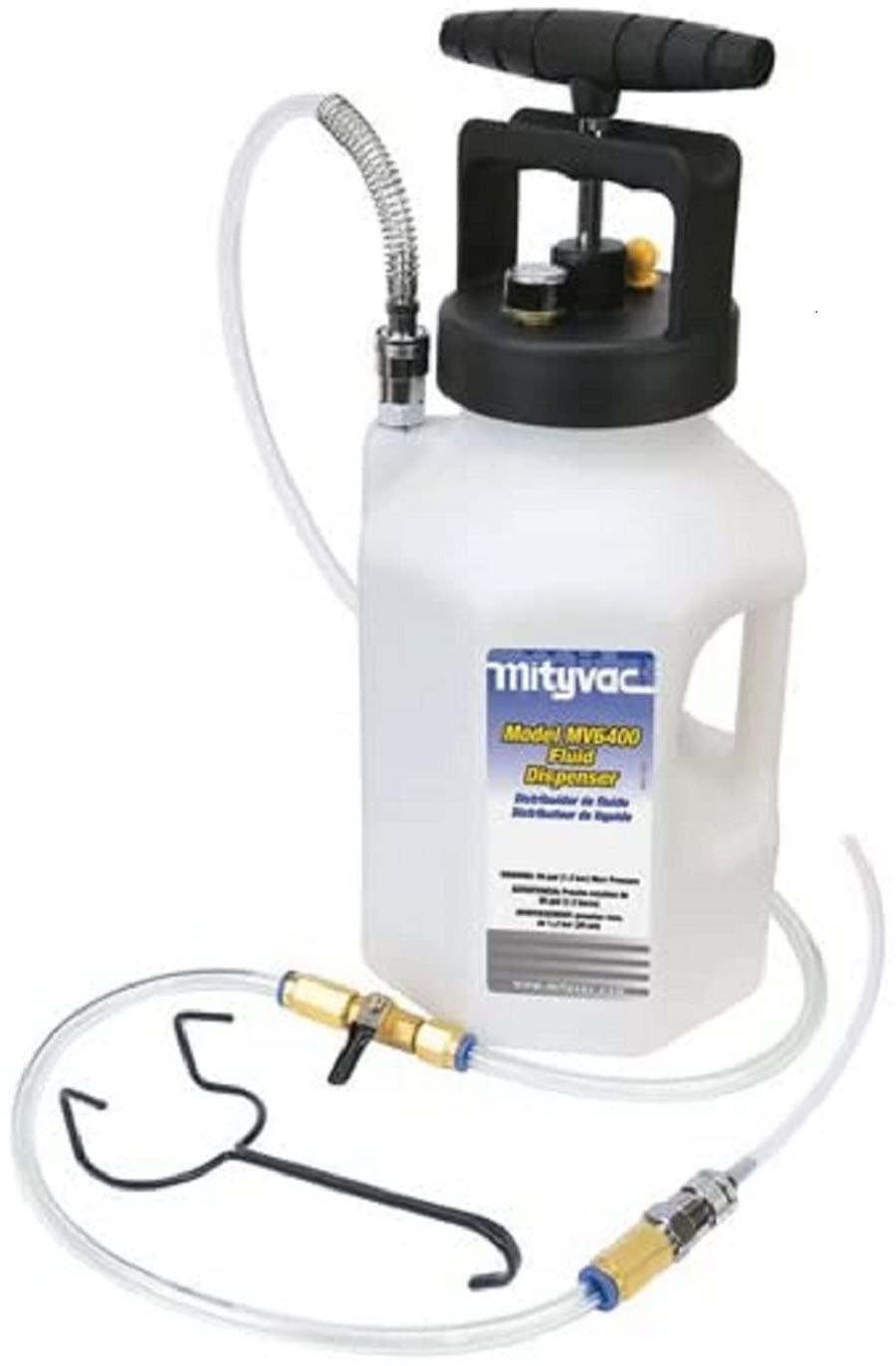 Mityvac MV7412 ATF Sealed Transmission Fluid Extractor and Refill Kit, 2.5 Gallon (10 Liter), Compressed Air, Isolated Flow Control, Pressure/Vacuum Switch Valves, MVA575 Flex Hose with Control Valve