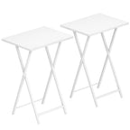 HOOBRO Folding TV Tray Tables, Set of 2 Side Table for Small Space, Industrial Snack Tables for Eating at Couch, Stable Metal Frame, Easy Assembly, Space Saving, Rustic Brown and Black BF25BZ01