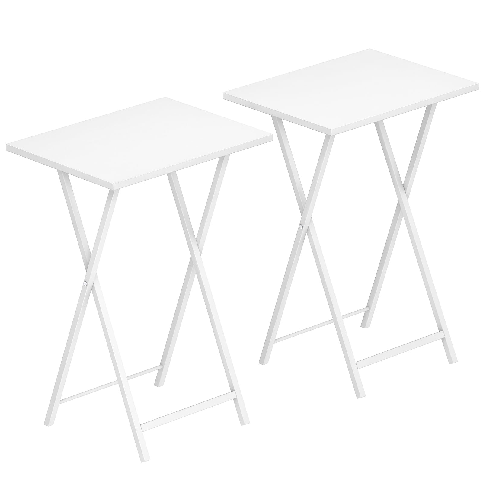 HOOBRO Folding TV Tray Tables, Set of 2 Side Table for Small Space, Industrial Snack Tables for Eating at Couch, Stable Metal Frame, Easy Assembly, Space Saving, Rustic Brown and Black BF25BZ01