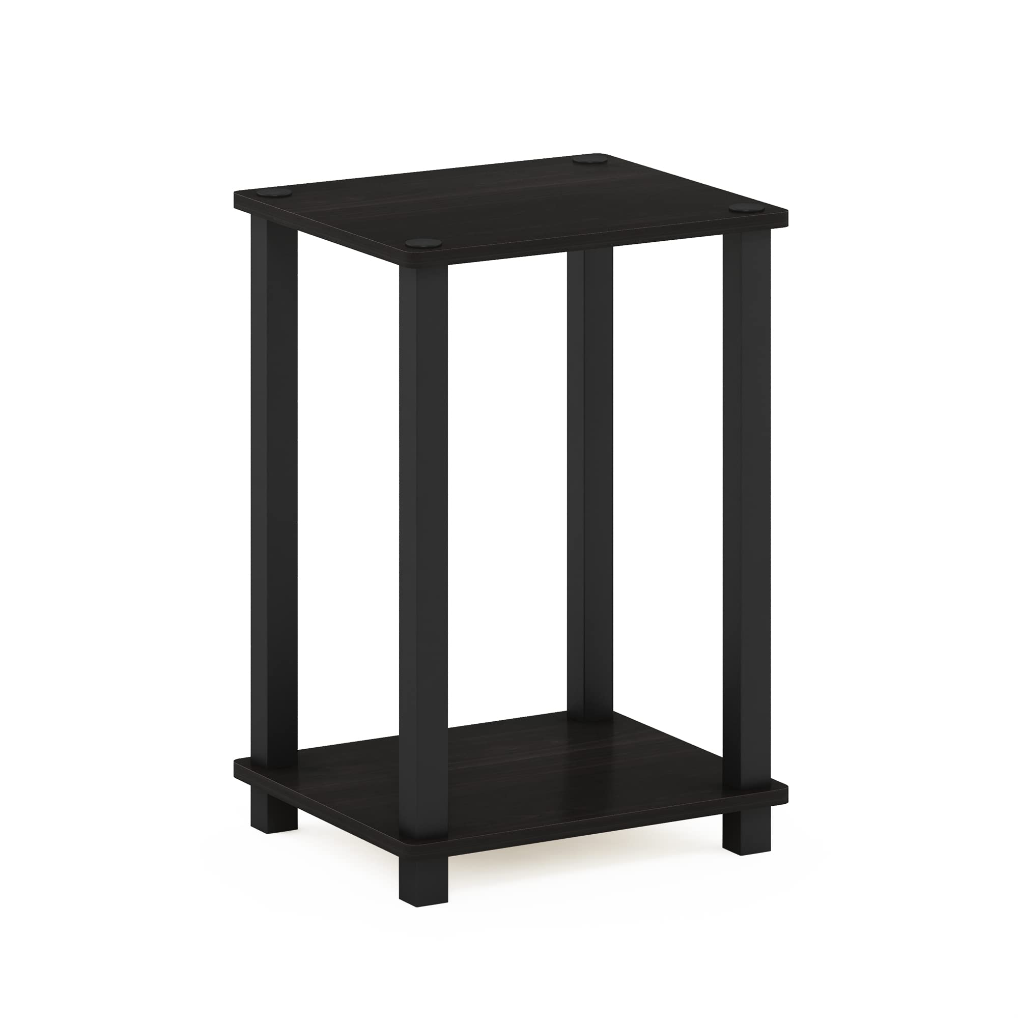 Furinno Just 3-Tier Turn-N-Tube Nightstand, 2-Pack, Columbia Walnut/Black