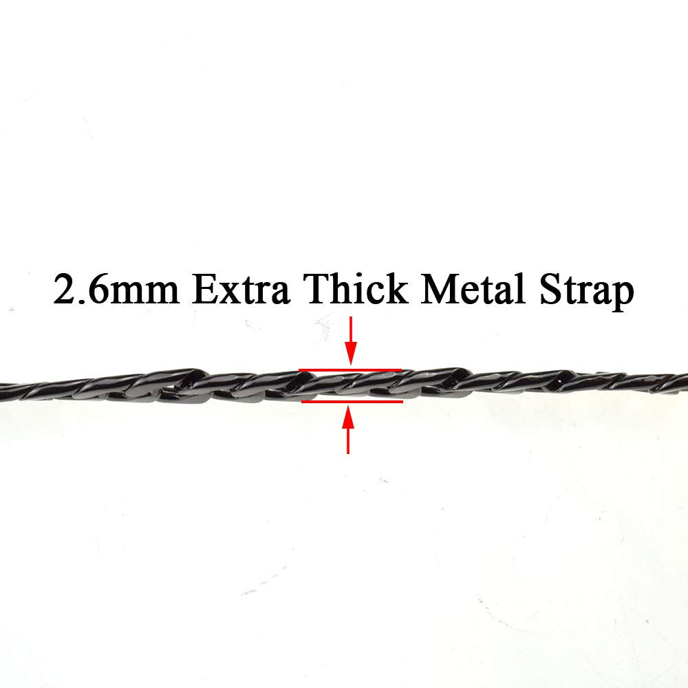 HAHIYO Mini Pochette Pung Kæde Rem Slank Bred 7mm til LV Længde 7,9 Tommer Ekstra Tykk 2,6mm Skinnende Sort til Håndtaske Tegnebog Clutch Komfortabel Flad Metal Rem 1 Pakke
