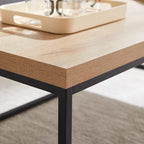 CENSI 47-Inch Natural Oak Coffee Table for Living Room, Modern Industrial Rectangular Wood and Metal Center Table with Extra Thick Tabletop (Natural Wood)