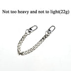 HAHIYO Mini Pochette Purse Chain Strap Slim Wide 7mm for LV Length 7.9 Inches Extra Thick 2.6mm Shiny Silver for Handbag Wallet Clutch Comfortable Flat Metal Strap 1 Pack