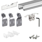 Sliding Closet Door Hardware Kit - 94-inch Double Track for 2 Or 3 Bypass Doors Up to 100lbs - SLID'UP 110 - Grand Goldman