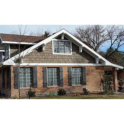 Ekena Millwork Lifetime Vinyl LJ4S14X04300BL Standard Four Board Joined, Board-n-Batten Vinyl Shutters, w/Installation Shutter-Lok's & Matching Screws (Per Pair), 14"W x 43"H, Black