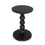 Round Wooden Side Table with Stacked Ball Pedestal Base, Accent Nightstand for Living Room, Bedroom, Corners (Natural)