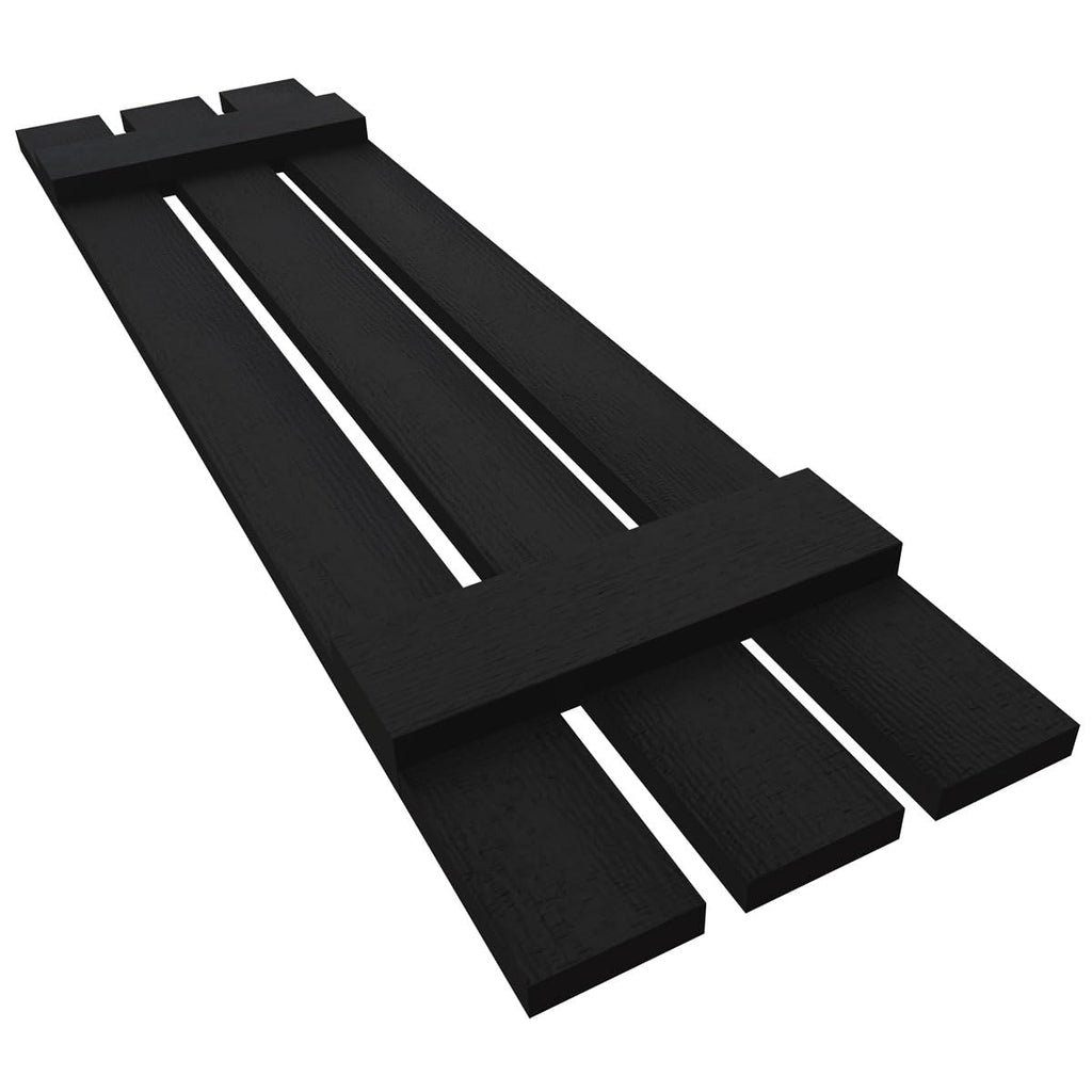 Ekena Millwork LS3C12X03200BL Lifetime Vinyl, TailorMade Three Spaced, Board-n-Batten, w Loks Shutters (Per Pair), 32-in. H, Black
