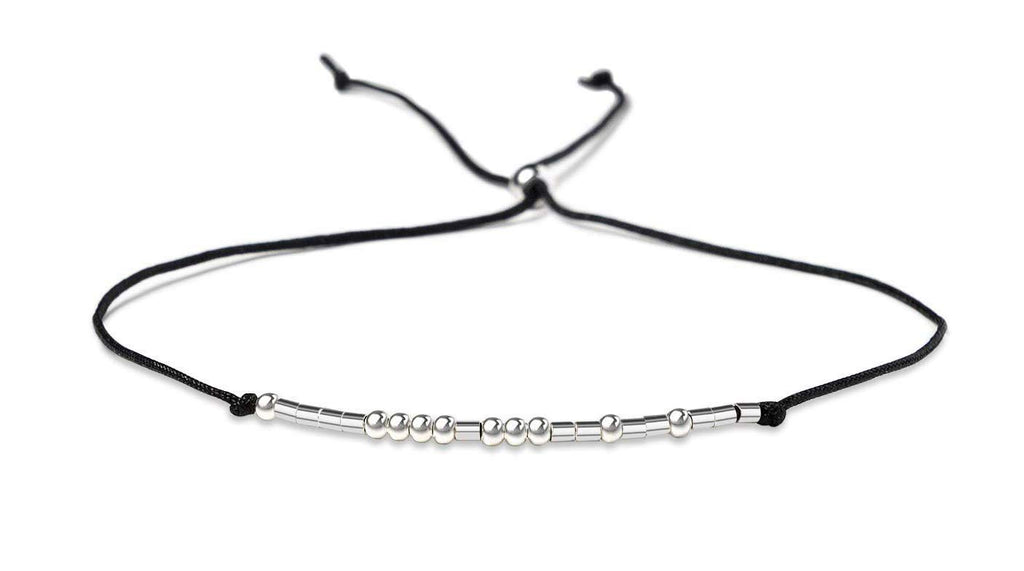 I Love You Morse Code Bracelet Handmade Beads on Silk Cord Bracelet inspirational Gifts for Women Christmas gifts