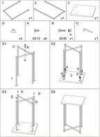 AZL1 Life Concept Modern Square Side End Accent Table for Living Room Bedroom Balcony Family and Office