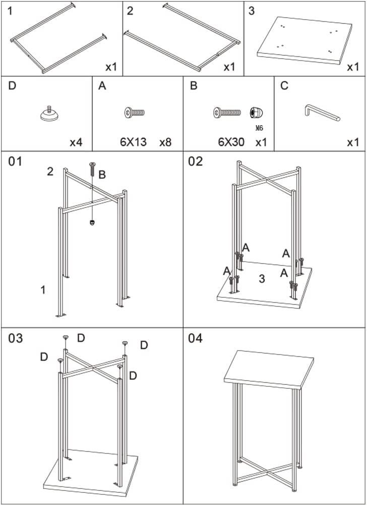 AZL1 Life Concept Modern Square Side End Accent Table for Living Room Bedroom Balcony Family and Office