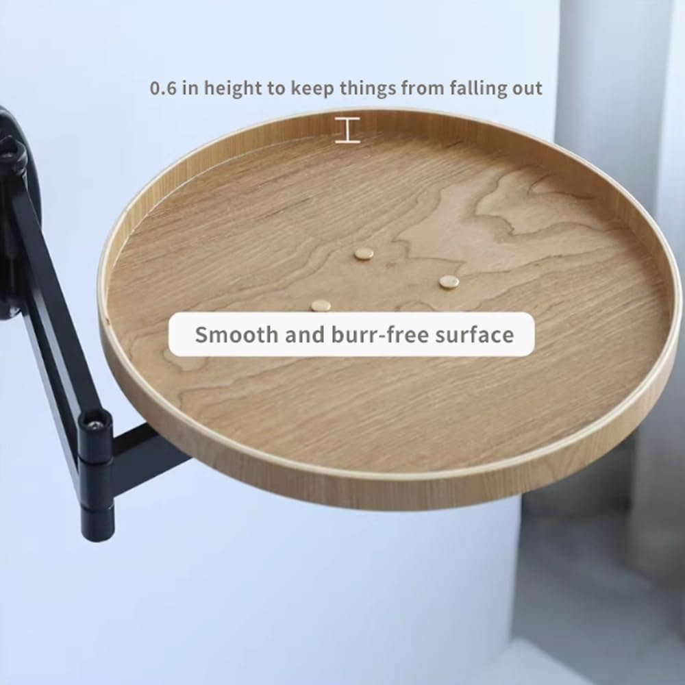 Wall Mounted Folding Table,Bedside Folding Coffee Table,Sofa Stand for Small Spaces,Supporting Stands, with Heavy - Durability Brackets，Perfect Addition to Bedside/Sofa Side/by The Desk