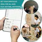 JacJoe オールプロジャイアントタンブルタワーゲーム、子供と大人のための屋外ゲーム、木製ブロックタワーヤードゲーム（大-1.87FT）