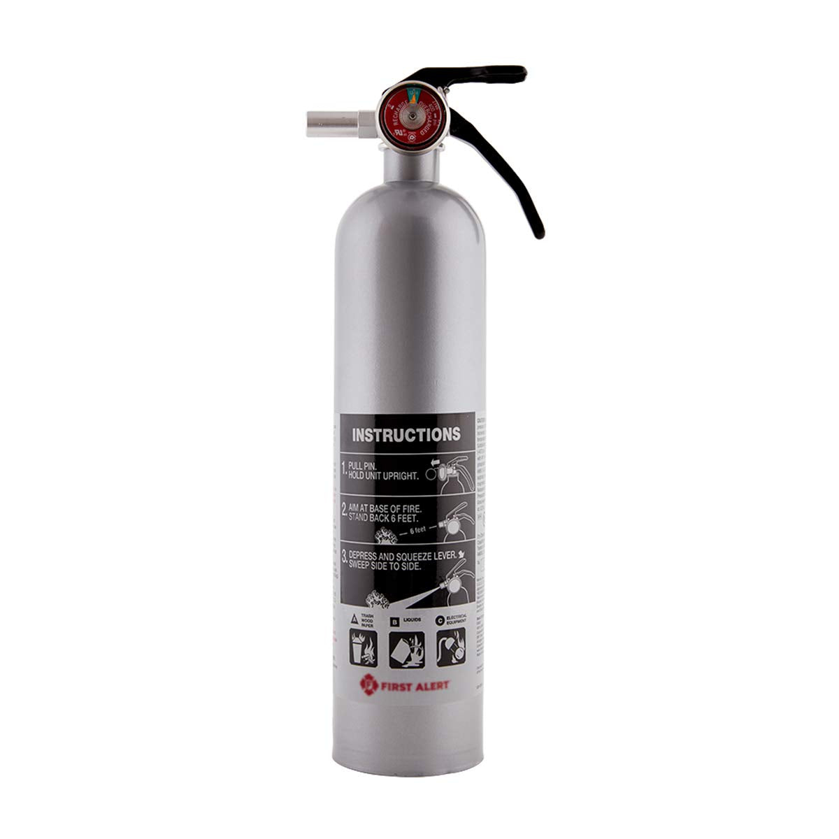 First Alert Fire Extinguisher for Home, Standard Rechargeable Compliance Unit, UL RATED 1-A:10-B:C, HOME1-4, Red, 4-Pack