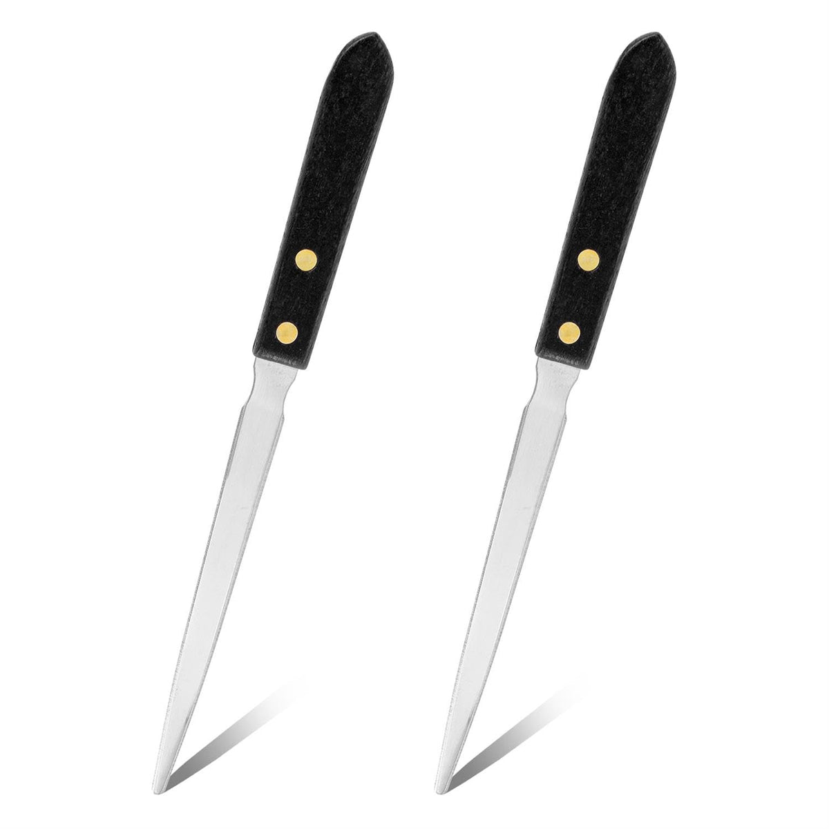 2pcs Letter Openers, Stainless Steel Envelope Openers Metal Mail Opener Tool with Wooden Handle Portable Sharp Envelope Slitter Package Wrapping Paper Cutter Knife for Home Office School Work Uses