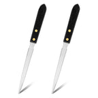 2pcs Letter Openers, Stainless Steel Envelope Openers Metal Mail Opener Tool with Wooden Handle Portable Sharp Envelope Slitter Package Wrapping Paper Cutter Knife for Home Office School Work Uses