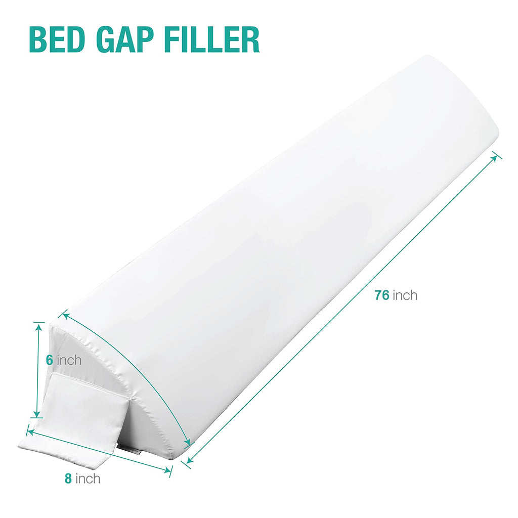 Vekkia King Bed Wedge Pillow for Headboard/Wedge Pillow Headboard/Bed Gap Filler/Headboard Pillow,Pillow Wedge for Headboard Gap Between Mattress and Headboard,Stop Loosing Your Pillows(White)