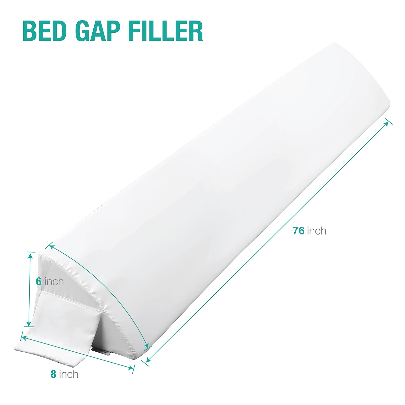 Vekkia King Bed Wedge Pillow for Headboard/Wedge Pillow Headboard/Bed Gap Filler/Headboard Pillow,Pillow Wedge for Headboard Gap Between Mattress and Headboard,Stop Loosing Your Pillows(White)