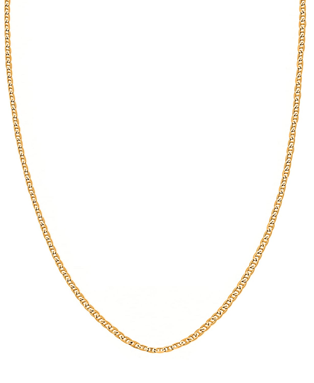 Savlano Corrente Colar Italiana Mariner Lisa em Ouro Maciço 10K com Elo de 1,5mm - Colar de 10 Quilates Acompanha Caixa de Presente para Mulheres e Homens - Feito na Itália (18)