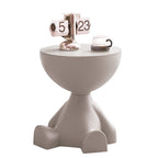 Mini Side Table, Circle Coffee Table, Nightstand, Mini End Tables Accent Living Room Bedroom Balcony Office, Bedside Home Decor for Living Room, Bedroom, Small Spaces, Easy Assembly (Pink)