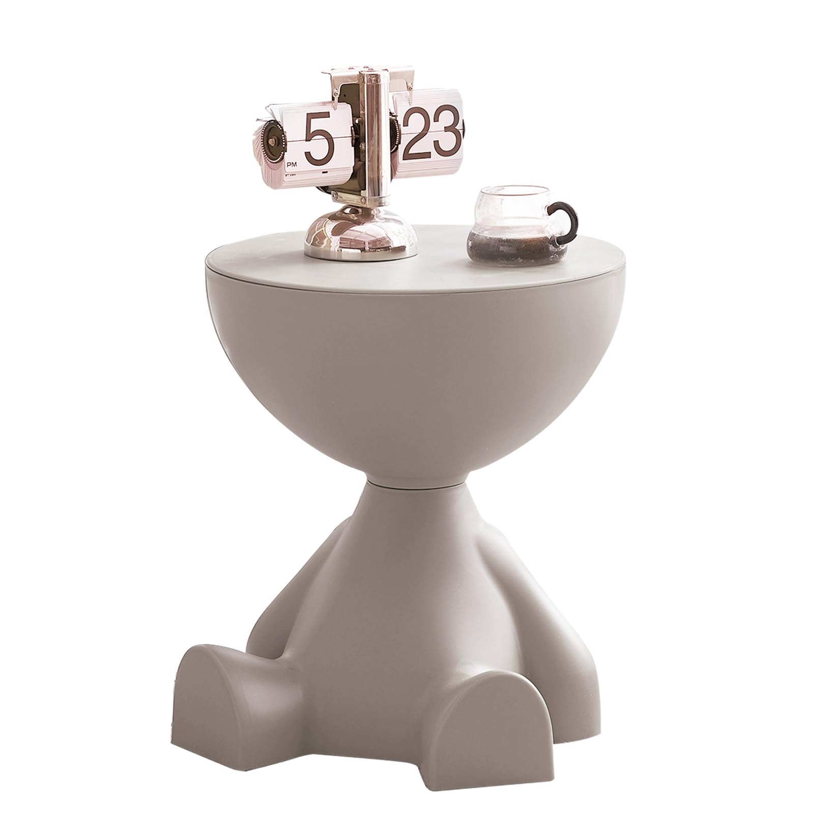 Mini Side Table, Circle Coffee Table, Nightstand, Mini End Tables Accent Living Room Bedroom Balcony Office, Bedside Home Decor for Living Room, Bedroom, Small Spaces, Easy Assembly (Pink)