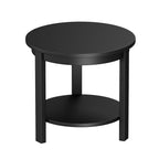 Small Round Wood Coffee Table with Storage Shelf, Living Room Side Table for Couch Sofa, 22 x 20 Inches, 5-Tier Mid Century Modern Wooden End Table for Bedroom, Walnut