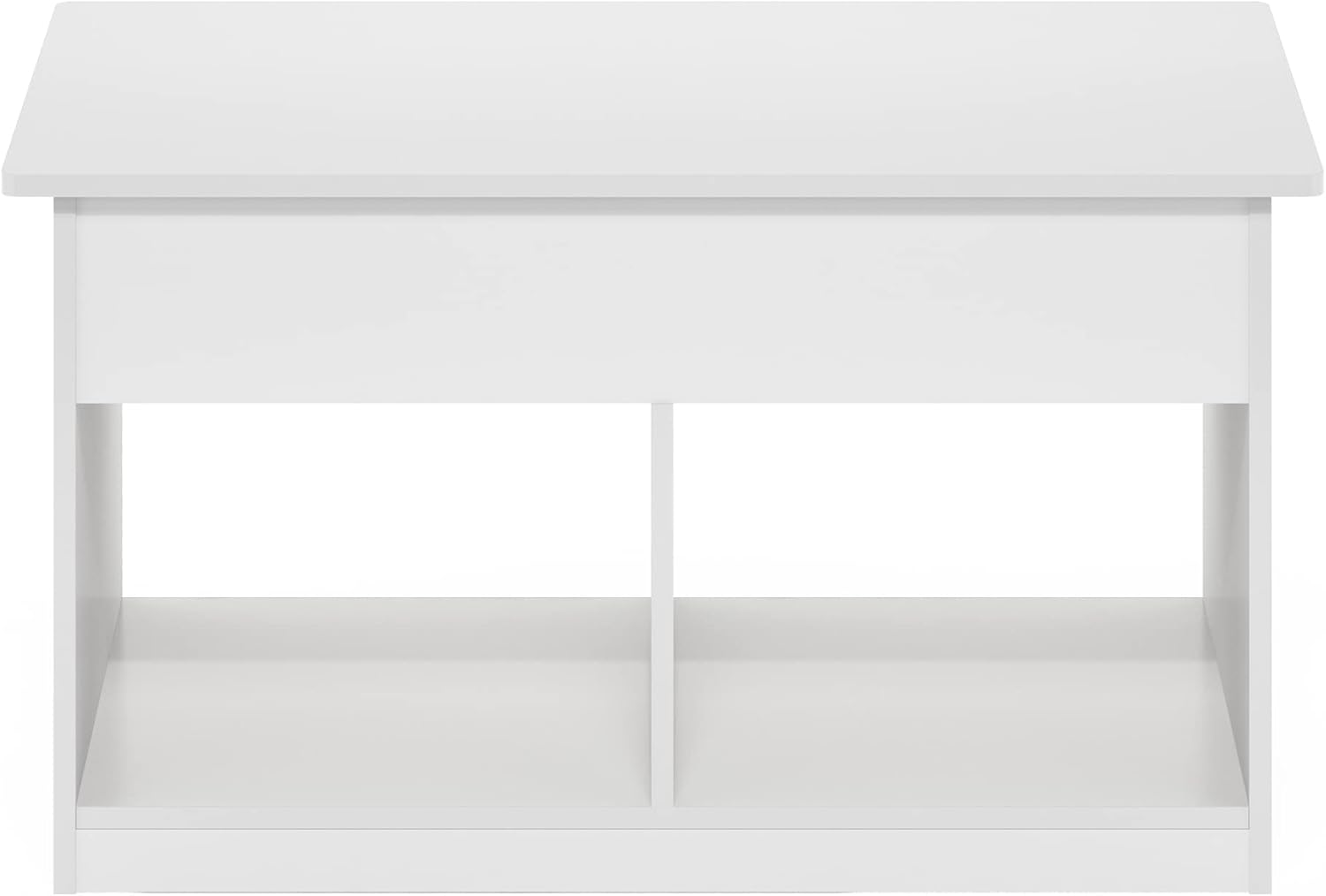 Furinno Jensen Living Room Lift Top Coffee Table with Hidden Compartment, Solid White