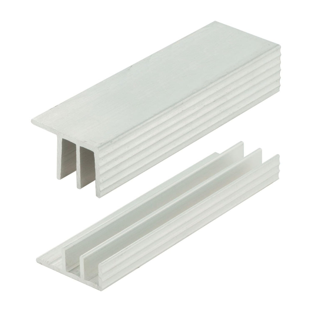 Aluminium-Schiebetürschiene von Outwater Industries mit Montagebein für 1/8'' Glas- oder Holztürpaneele | 4 Fuß Ober- und Untere Schienen-Set