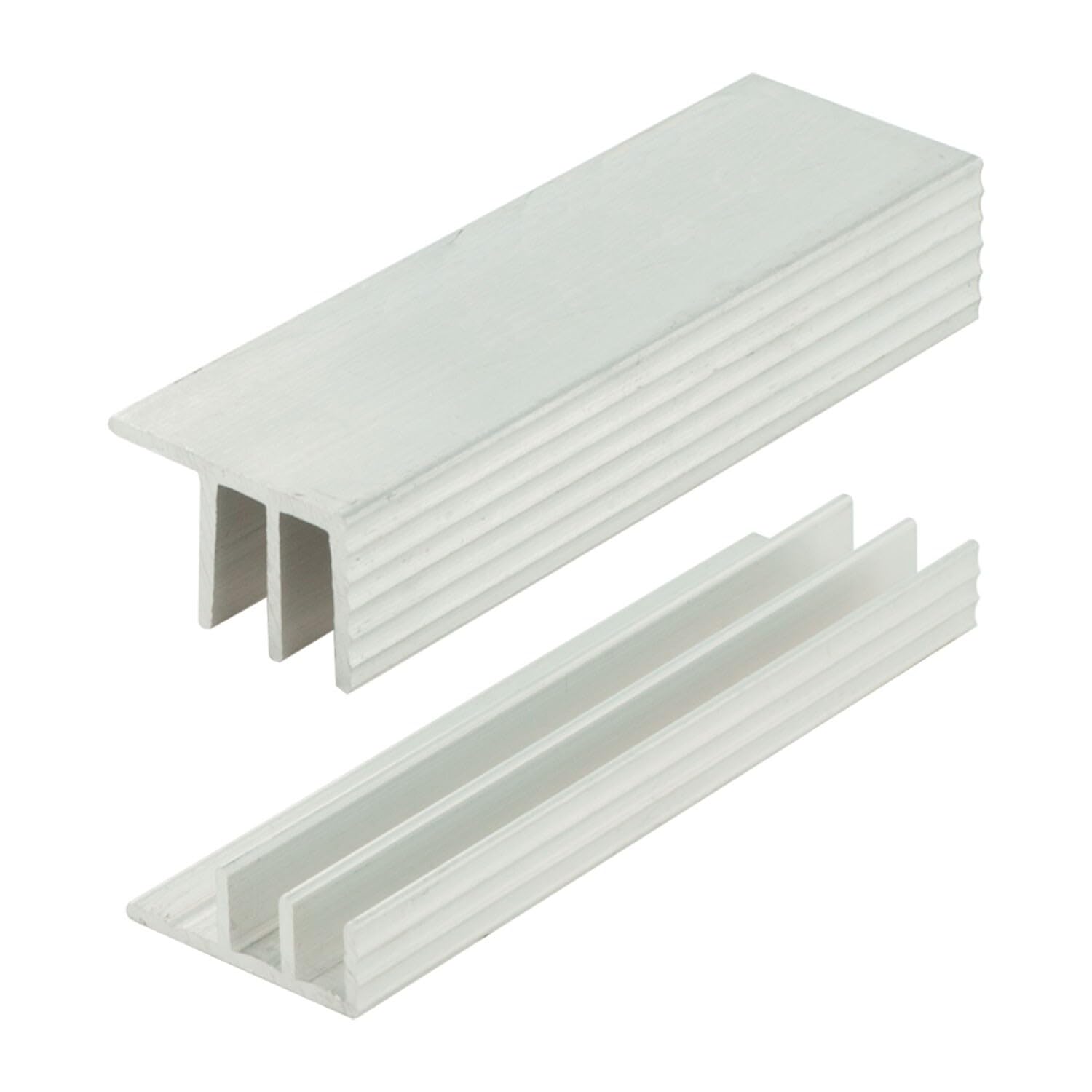 Outwater Industries' Aluminum Sliding Door Track with Mounting Leg for 1/8'' Glass or Wood Door Panels | 4 Foot Upper and Lower Track Set