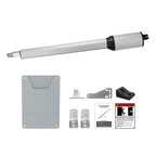 X X-HOUSE C01-L Automatic Gate Opener with Solar Panel & Batteries for Light Duty Dual Swing Gates Up to 330lb 8ft per Arm 12V 40W Electric Gate Opener with 2 Remotes Complete Kit Solar Powered