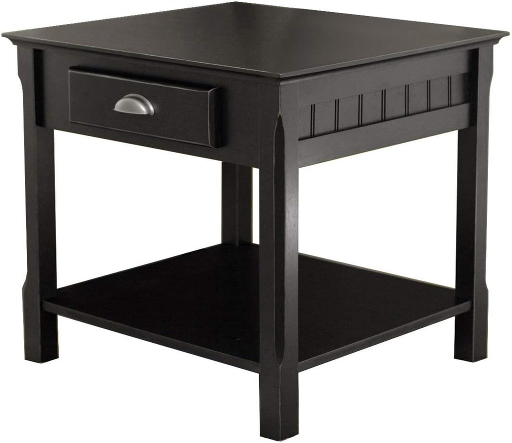 Winsome Wood Timber Occasional Table, Black, 21.97 x 21.97 x 22.05 inches
