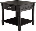 Winsome Wood Timber Occasional Table, Black, 21.97 x 21.97 x 22.05 inches