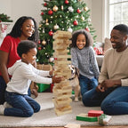 JacJoe オールプロジャイアントタンブルタワーゲーム、子供と大人のための屋外ゲーム、木製ブロックタワーヤードゲーム（大-1.87FT）