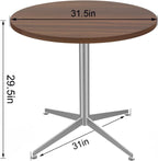 Round Office Table Conference Table Small Dining Table Coffee Meeting Table for Office Boardroom Kitchen Living Room Waterproof Desktop Easy Assembly 31.5 inch