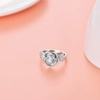 925 Sterling Silver Rose Flower Cremation Urn Ring Holds Loved Ones Ashes Cremation Keepsake Ring Jewelry Embellished with Crystals from Austria