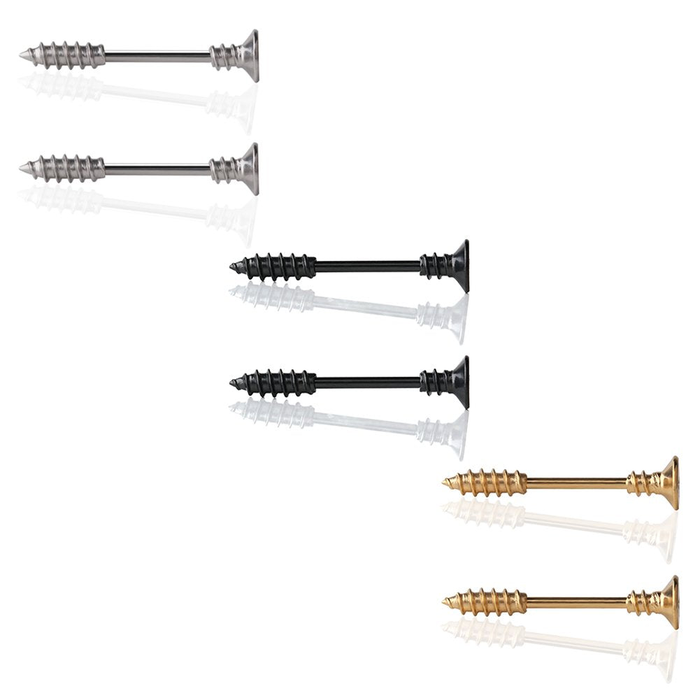 Ruifan 316L Stainless Steel Screw Bar Nipple Barbell Ring Body Piercing 14G