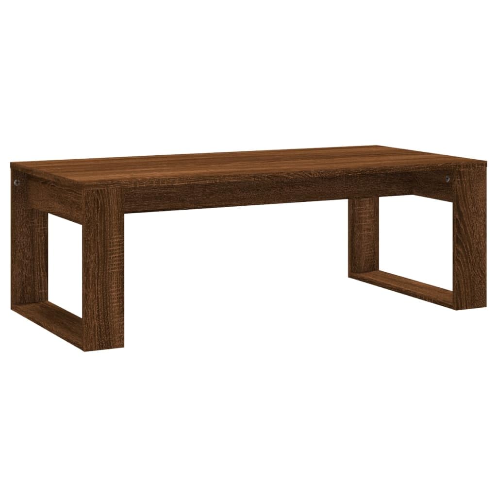 vidaXL Smoked Oak Coffee Table - Modern Style Engineered Wood 40.2"x19.7"x13.8" - Perfect for Living Room, Office, Lounge Spaces
