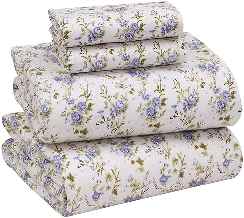 RUVANTI Flannel Sheets Queen Size - 100% Cotton Double Brushed Bed Sheets, Deep Pockets 16 Inches Queen Sheet Set, All Seasons Breathable & Extra Soft - Warm & Cozy, 4 Piece, DNA Plaid