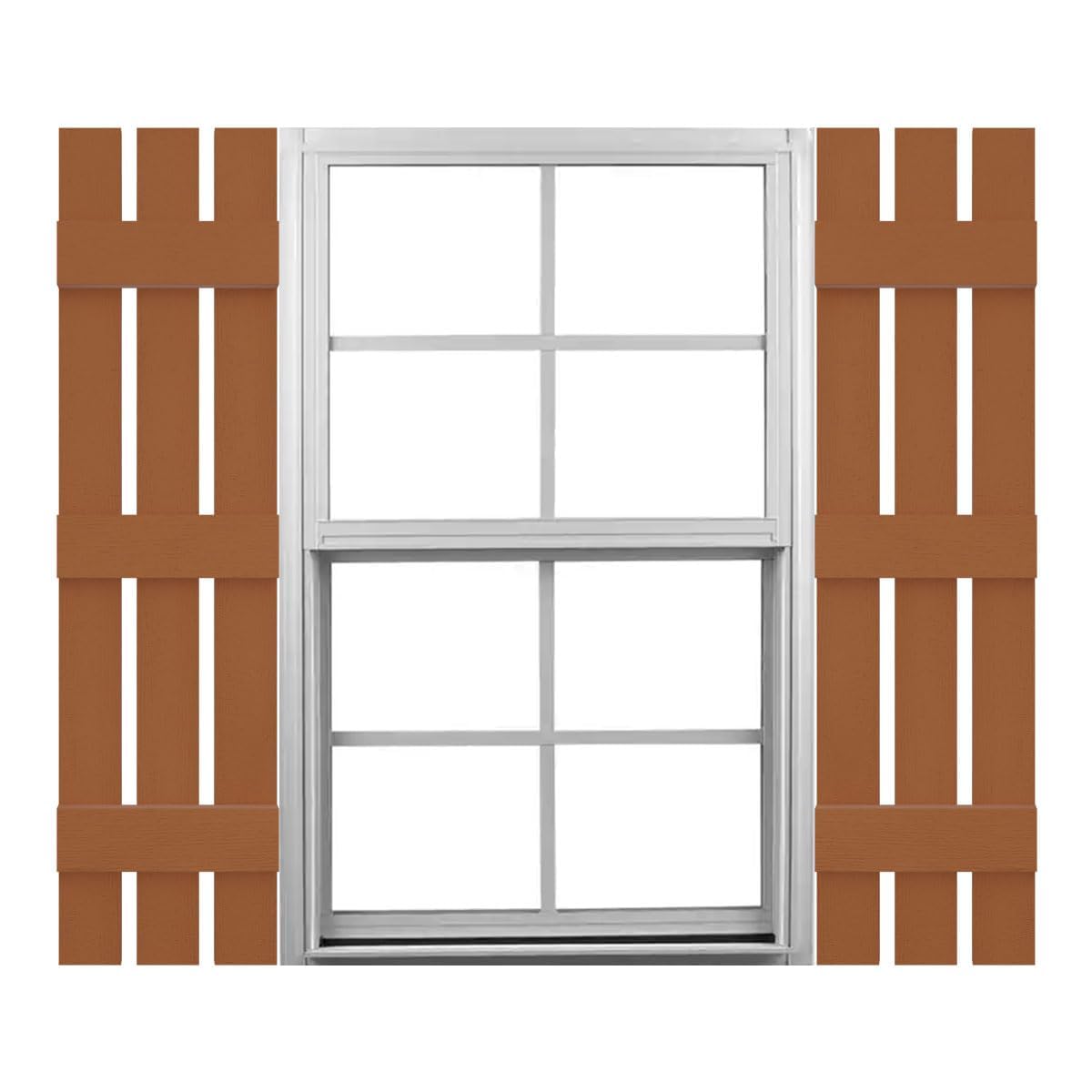 Mid America 00031259471 Standard Size Three Board Spaced, w/Installation Lok's & Matching Screws (Per Pair) Vinyl Shutters, 59-in. H, 471-Treated Cedar
