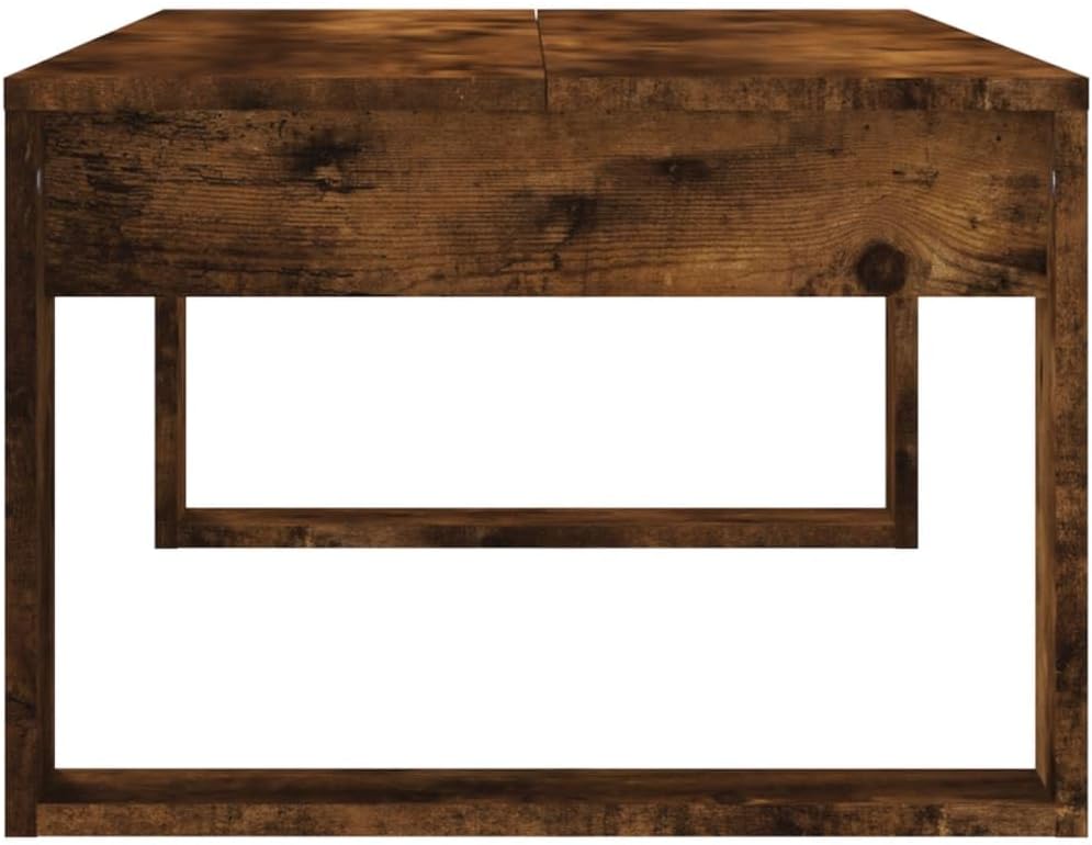 vidaXL Smoked Oak Coffee Table - Modern Style Engineered Wood 40.2"x19.7"x13.8" - Perfect for Living Room, Office, Lounge Spaces