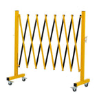 GYMTIME Industrial Expandable Metal Barricade, 16 Feet, Easily Assembled Safety Barrier with Casters, Flexible Mobile Gate, Adjustable Traffic Fence