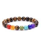 GelConnie Lava Rock Chakra Bracelet 7 Chakra 8mm Natural Stone Healing Bracelet Stress Relief Yoga Beads Anxiety Bracelet Aromatherapy Essential Oil Diffuser Bracelet Bangle