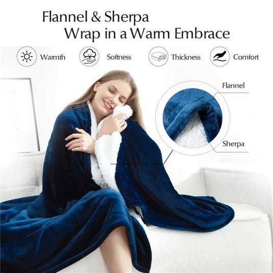 Heated Blanket Throw Size, Soft and Cozy Electric Heating Blanket for Bed, Automatic Safety System 6 Heating Levels & 4 Hours Auto-Off, 50" x 60" Dark Grey