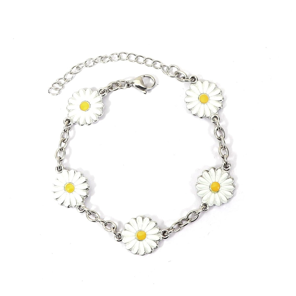 Dainty Fruit, Flower Charm Bracelet for Women Friendship Adjustable Link Chain Bracelet