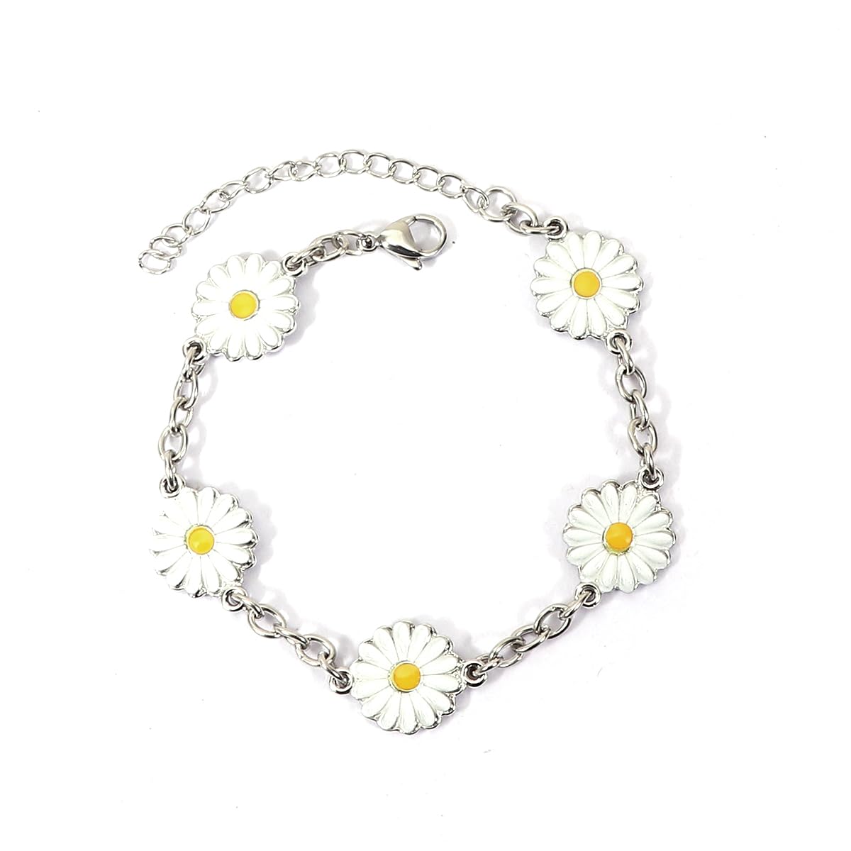 Dainty Fruit, Flower Charm Bracelet for Women Friendship Adjustable Link Chain Bracelet