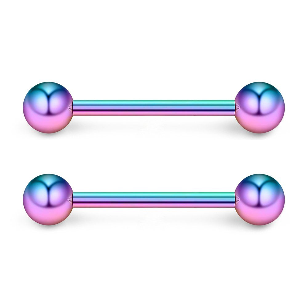 Ruifan 316L Stainless Steel Nipple Shield Barbell Ring Bar Body Piercing 14G