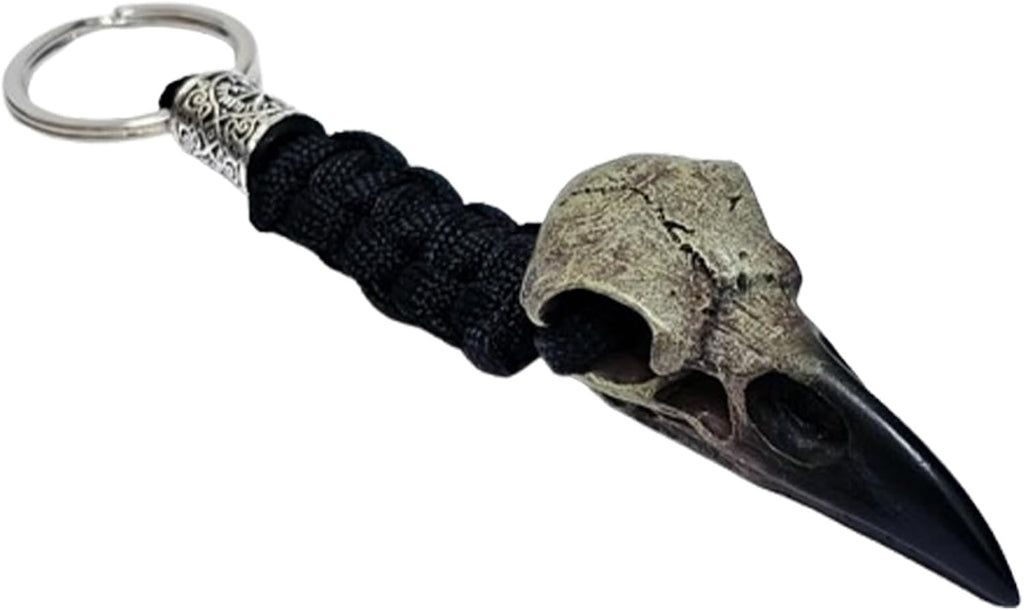 Vikings Eagle's Head-Odin Crow Skeleton Keychain,Eagle Head Pendant Keyring Rope Jewelry Gift for Men Women